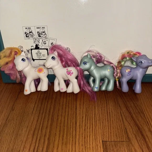 My Little Pony Hasbro G3 2000s‎ Y2K MLP Lot of 4 Ponies Shiny Tinsel 2002