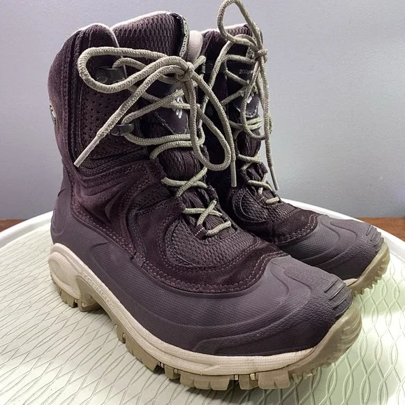 Columbia Omniheat Bugaboot 200 Grams Womens Maroon Winter‎ Hiking Boots Sz.7 EUC