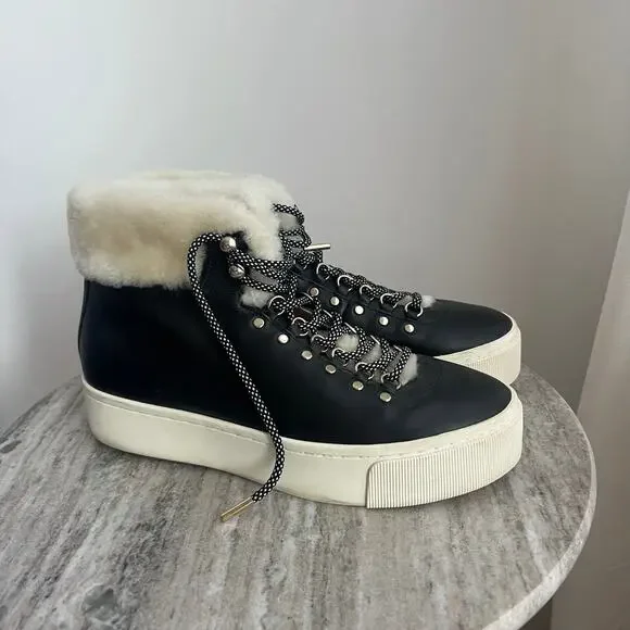 Joie Handan Shearling High-Top‎ Platform Sneakers