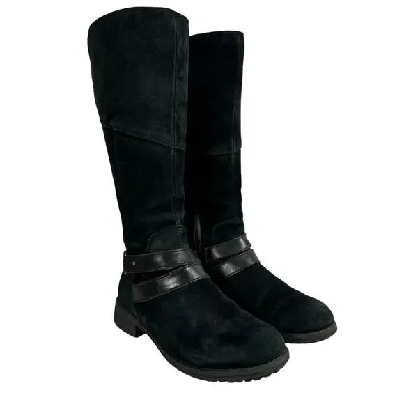 The‎ North Face Bridgeton Tall Riding Boot Black Suede Quilted Lining Wmn Sz 7