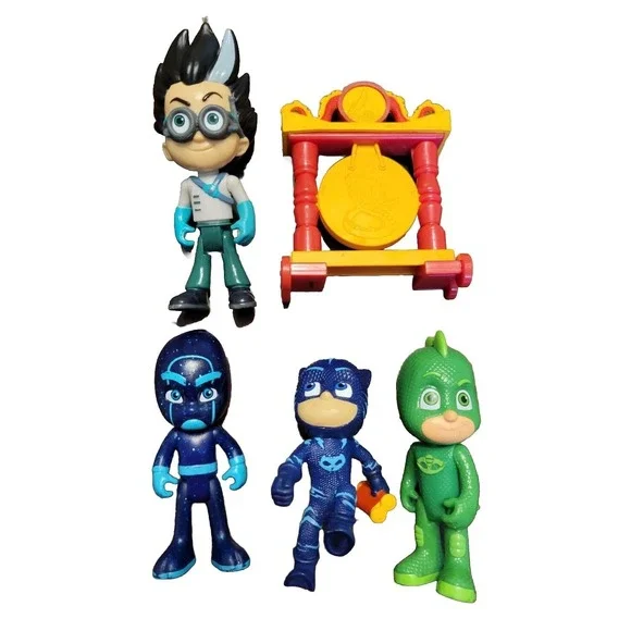 PJ Masks Action Figures Gekko Night Ninja Romeo‎ Gong Lot 5pc Toy Figures