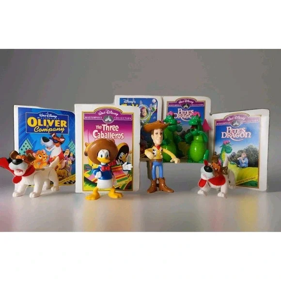 Lot 6 1996 McDonald's Walt Disney Masterpiece Collection VHS Happy Meal Toys New