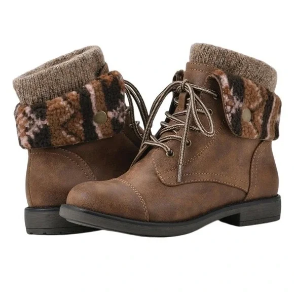 CLIFFS BY WHITE MOUNTAIN Womens Duena Hiking Boot Brown Cozy Cuff‎ Size 10 NEW