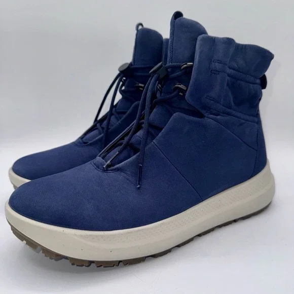 ECCO Solice Boots Women's Size 10 EU 41 Blue Waterproof‎ Leather