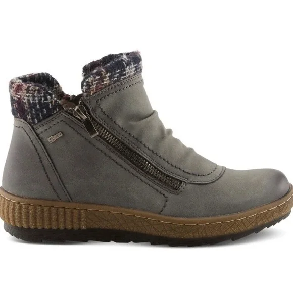 Spring Step Womens Relife Cleora Sherpa Lined Zip Boots Water Resistant Blue‎ 10