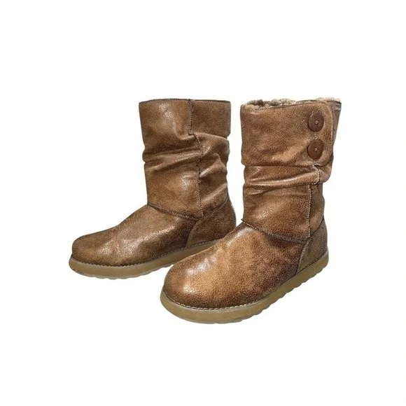 Skechers Australia Keepsake Faux Suede Brown Winter‎ Snow Boots