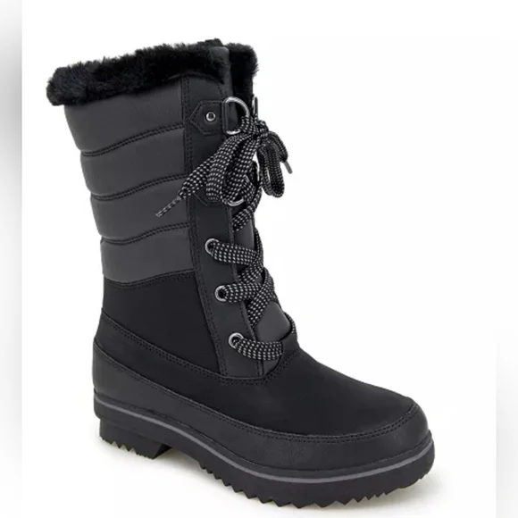 JBU Summit All Terrain Cold Weather Block Heel Winter Boots Black Size 6
