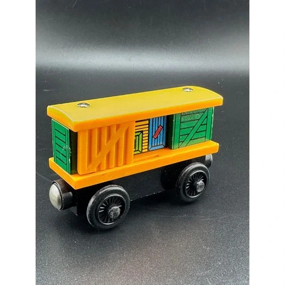 Thomas Box Car Wooden Railway‎ Vtg 2003 Gullane Cargo Sliding Doors Green