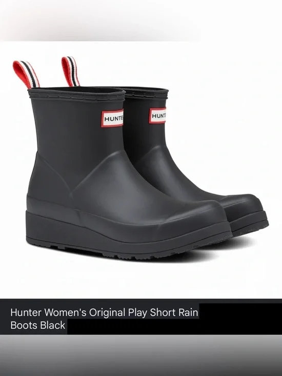 Hunter Women's Original Play Short Rain Boots Black, Size: 7