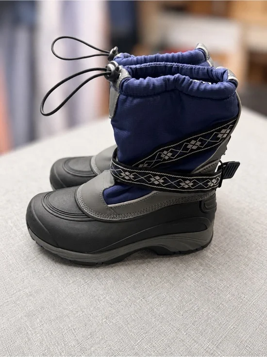 Lands’ End Women’s Winter Snow Boots Navy Gray Waterproof Size 7