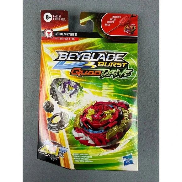 Hasbro‎ Beyblade Burst QuadDrive Astral Spryzen S7 Red 4-in-1 Spinning Top Set