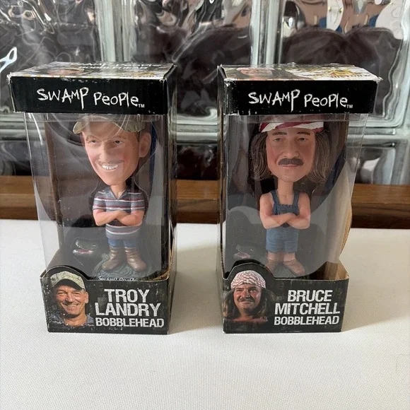Troy Landry & Bruce Mitchell Bobblehead Swamp People‎ History Channel w/ Box