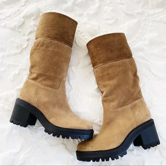 Marc Fisher Willoe Genuine Shearling Boot Size 7.5 New