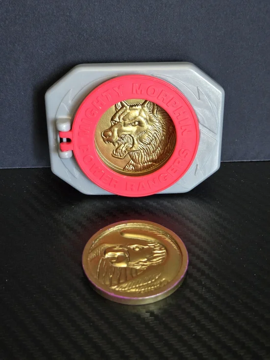 1995 Mighty Morphin Power Rangers Morpher Belt Buckle and 2 Coins McDonald's