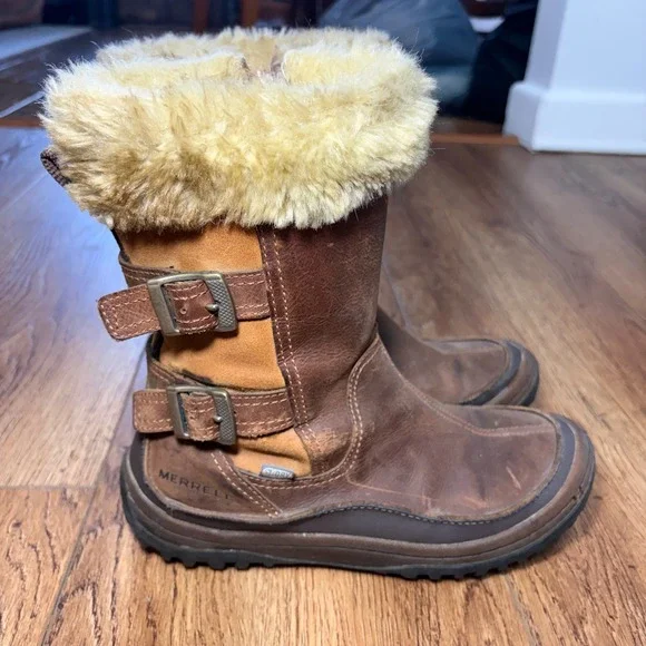 Merrell Decora Chant Winter Boots 200g Select Dry BROWN‎ SUGAR Womens 8.5