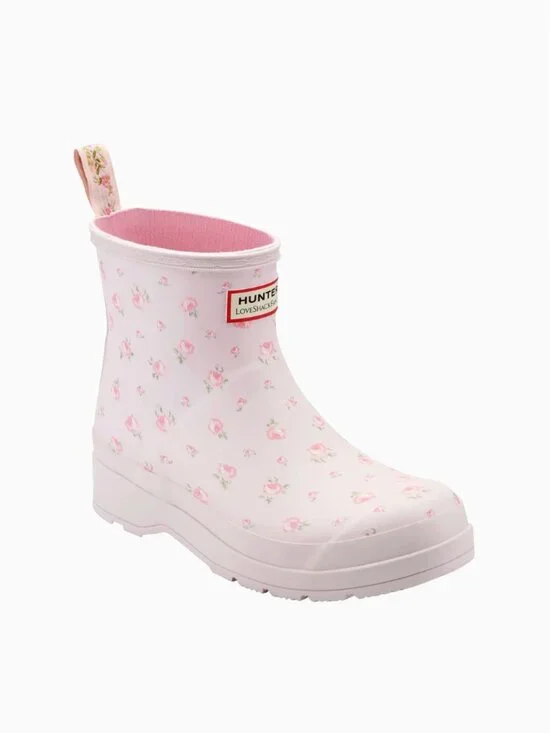 LoveShackFancy x Hunter NIB Women's Play Short Rain Boot in Blooming Heirloom