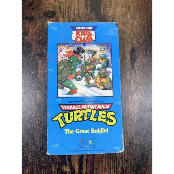 Teenage Mutant Ninja Turtles VHS The Great Boldini 1990 Burger King Kids Club