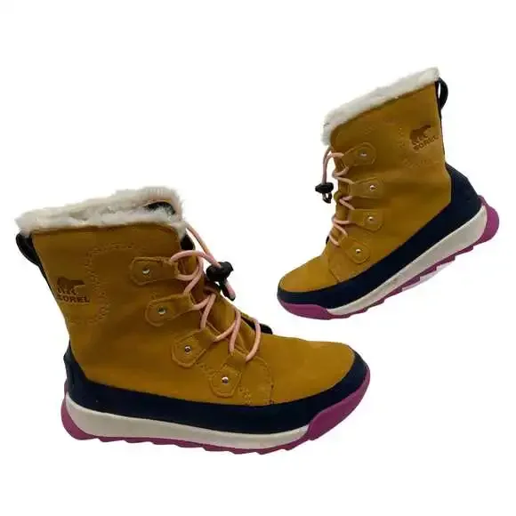 Sorel Brown Faux Suede Lace-Up Winter Boots | Women’s Size 4