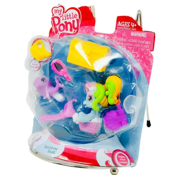 My Little Pony ville 2009 G3.5 Rainbow Dash Mermaid Dolphin Horse Figure Hasbro‎