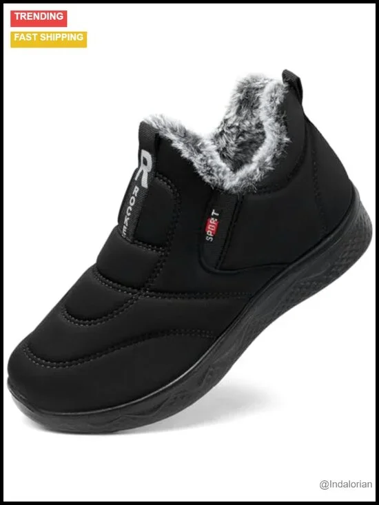 Winter Snow Boots for Women: Slip-On Warm Ankle Boots Waterproof Fur Lined