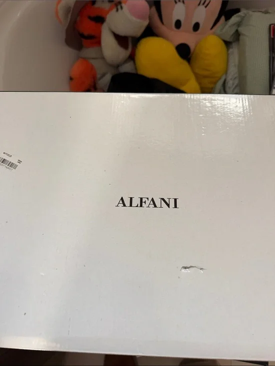 Alfani White Shoe Box with Black Logo