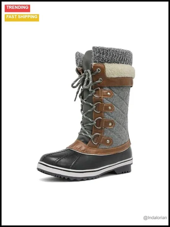 Waterproof Snow Boots with 200g Thinsulate Insulation, Cushioned Footbed,