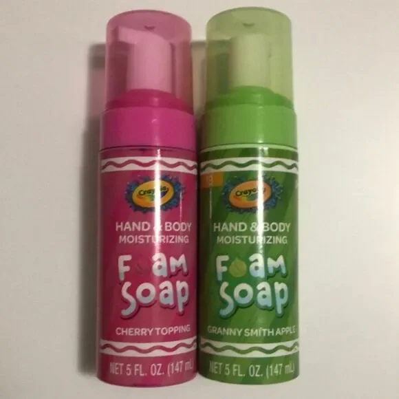 Crayola kids fun colored hand & body moisturizing soap pink cherry green apple