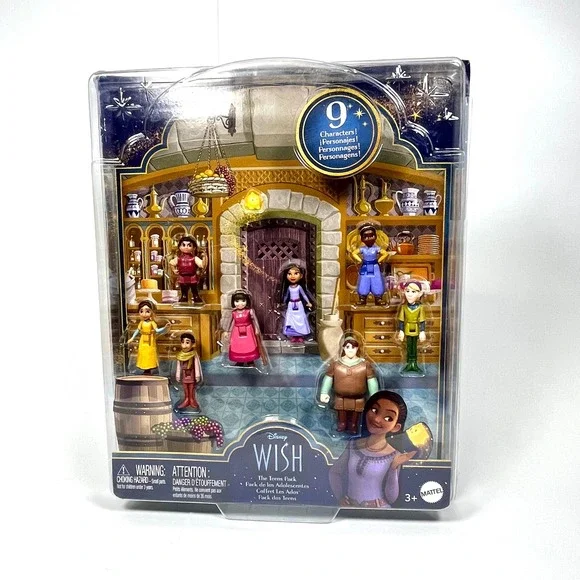 Disney Wish The Teens Pack Mattel 8 Mini Doll Figures and Star Set HPX36 New