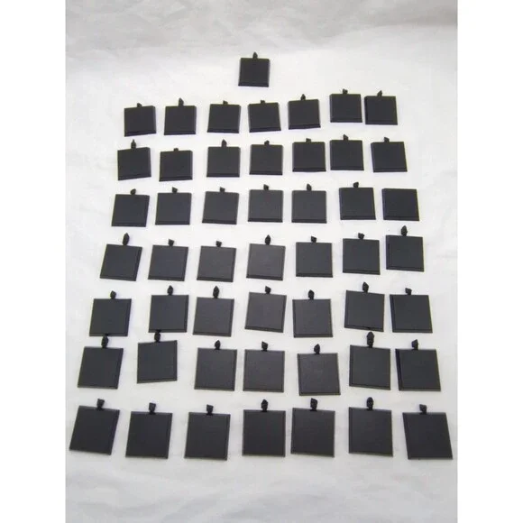 (50) 25MM Square Black Wargaming Miniature Bases