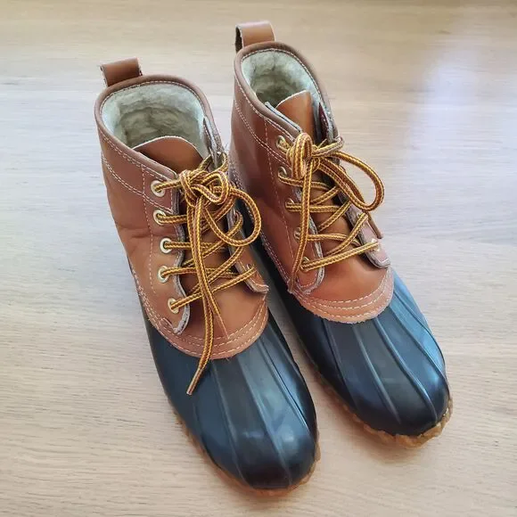 Vintage 80s Sporto Brown Leather Duck Boots