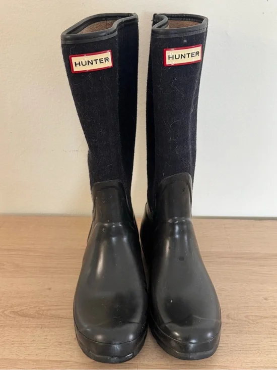 Hunter Arlen Black/Navy Tall Rain Boots