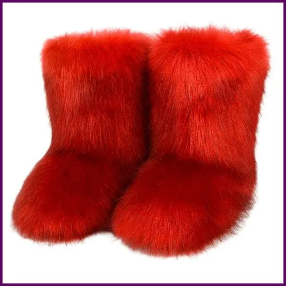 Women's Mid-Calf Snow Boots Faux Fur Lined Flat Winter Booties