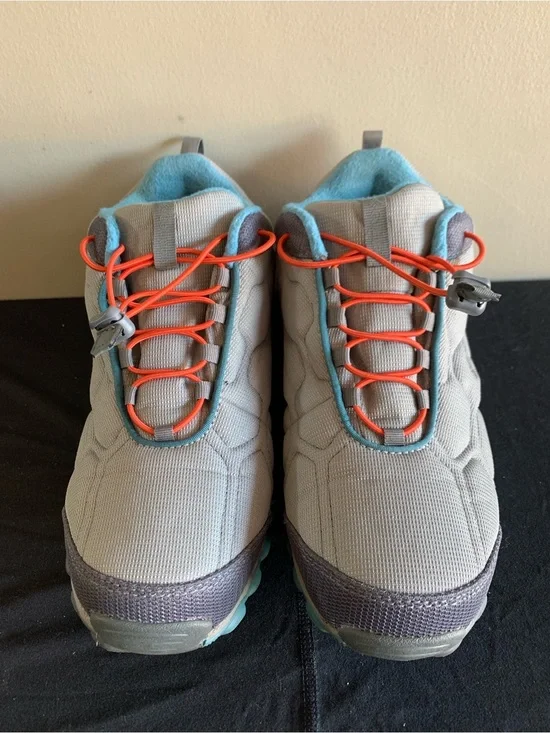 Columbia Blue and Gray Hiking Shoes with Orange Accents