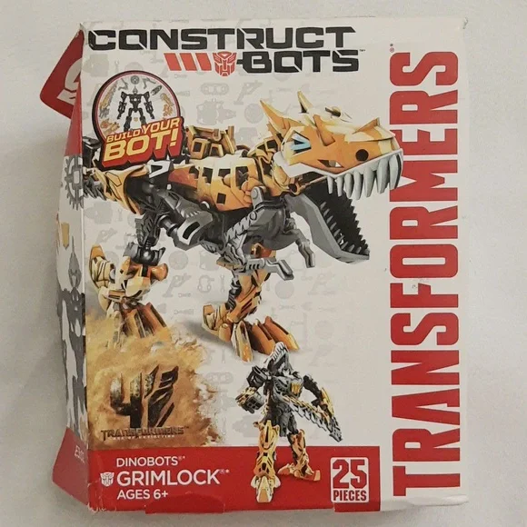 Transformers Construct-Bots Dinobot Grimlock 25 PIECES OPEN BOX w *Box Damage*