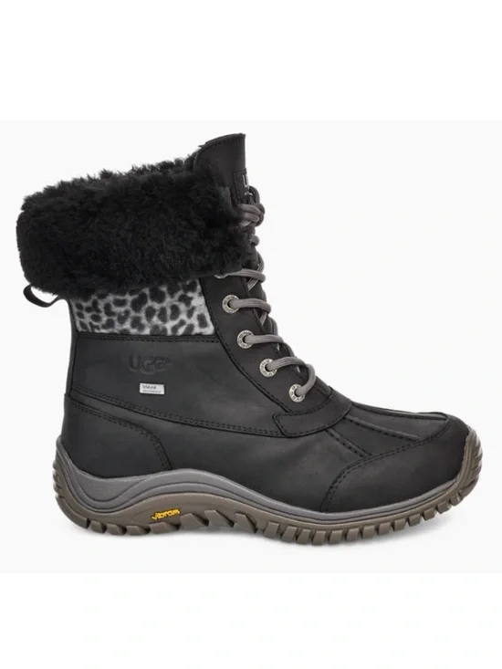 Ugg Adirondack II Exotic Waterproof Black Leopard Print Size 11