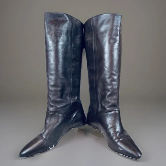 Boho Chic sz 8M Brown Leather Versatile Fold Over High Boots EUC