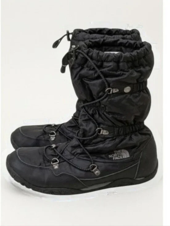 The North Face Ice Queen Quilted Winter Waterproof Snow Boots with Toggle Laces