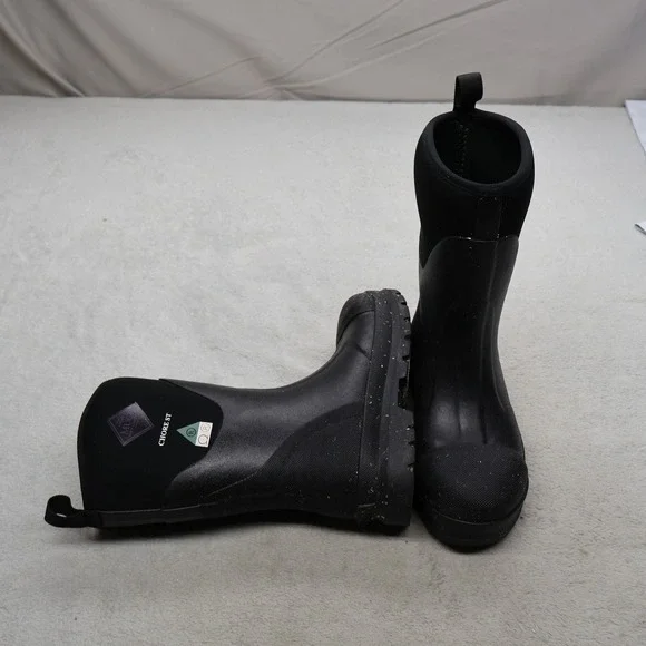 Muck Boot Women 5M Rain Boots Black Chore Mid Steel Toe Protective MCMPW00