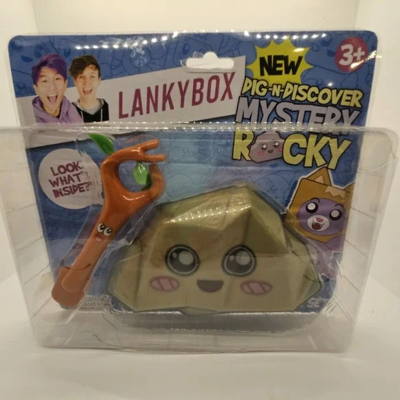 LankyBox Dig-N-Discover Mystery Rocky Toy Set w/ Sticky Dig Tool &‎ Figures NIB