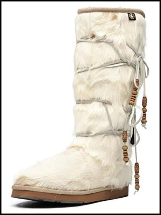 Womens Comfort Suede Fur Shearling Stylish Knee High Winter Snow Boots