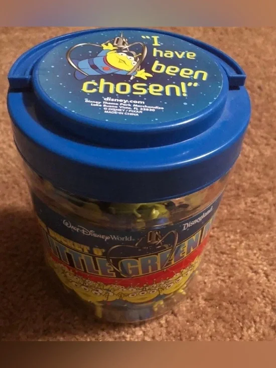 Disney Parks Big Bucket Little Green Men Collectible Jar - Blue and Yellow 25