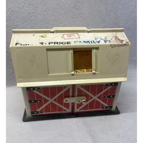 Fisher Price Play Family Farm Barn Only Little People Vintage 1967 Masonite USA