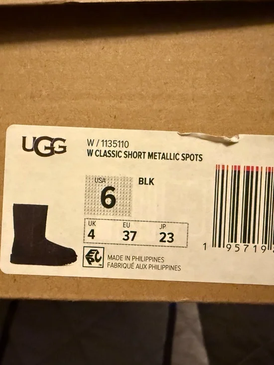 Short Black Ugg Boots with metallic spots