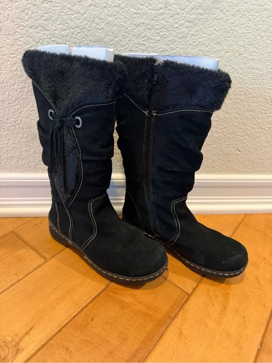 Sam Edelman WATERPROOF Black Faux-Fur Mid-Calf Winter Boots
