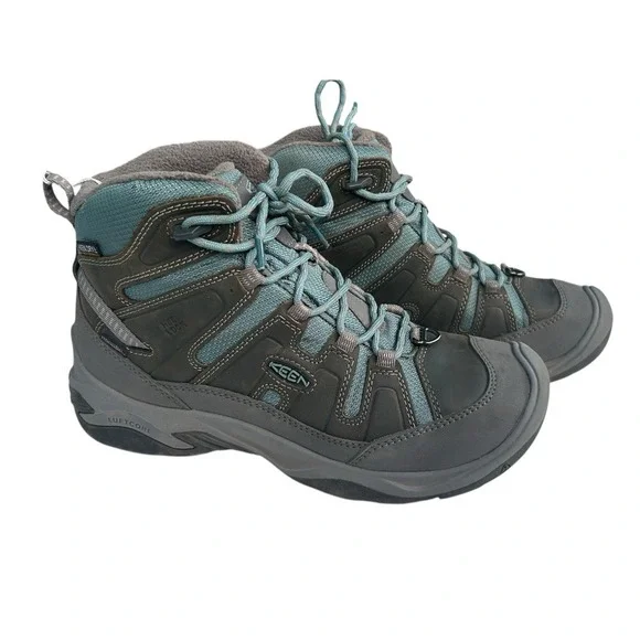 Keen Circadia Mid Polar Steel Grey Waterproof Hiking Boot Womens Size 9