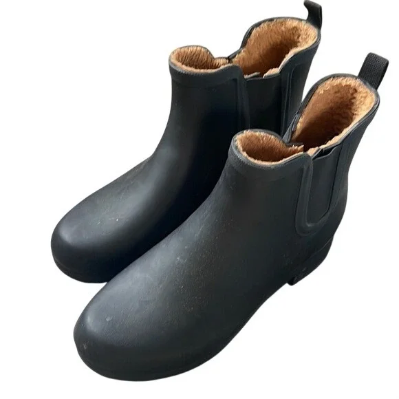 Chooka Black Winter Rain Boots with Chelsea Style women's size‎ 10