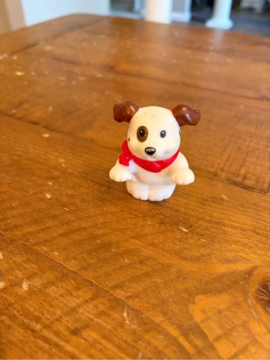Fisher Price Little People brown and white dog red handkerchief as is
