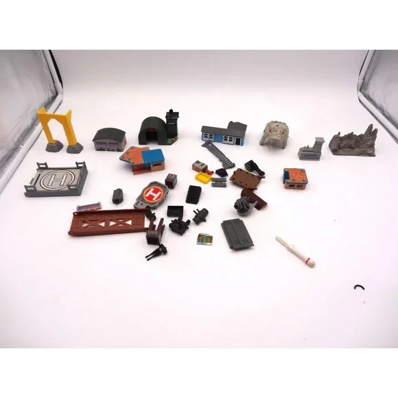 Galoob Micro Machines  Lot Of Vintage Playset Lot Parts, Pieces Mountain Helicop
