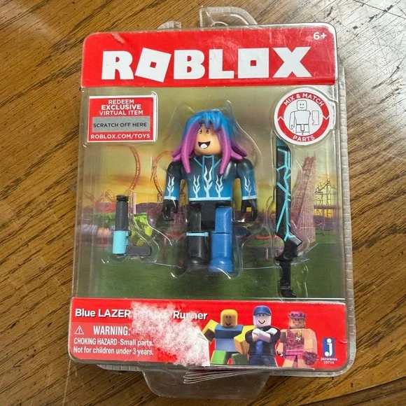 Roblox Blue LAZER Parkour Runner Action Figure Jazwares 10714 New Virtual Code