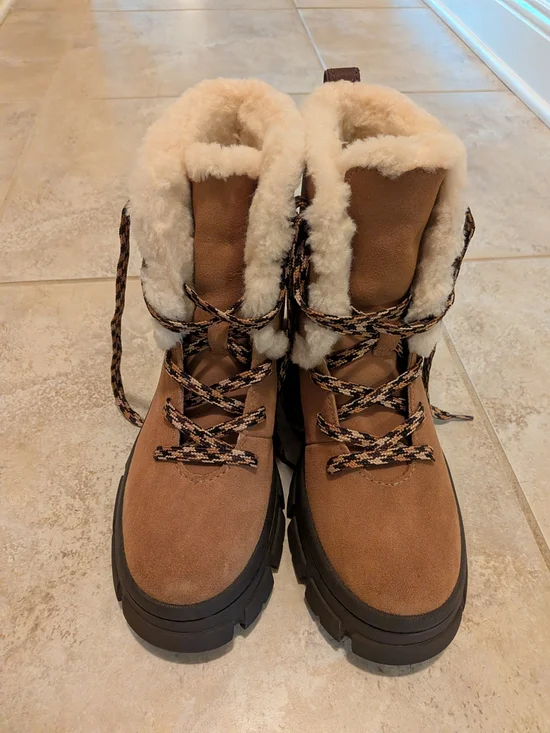 NWT Ugg Brown Faux-Shearling Winter Boots